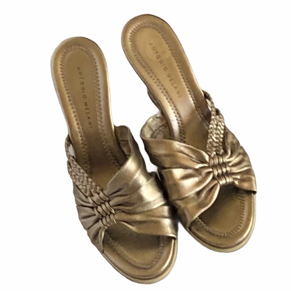 ANTONIO MELANI Gold Espadrille Wedge - Picture 7 of 13